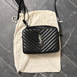 Yves Saint Laurent YSL Lou Medium Camera Bag Black
